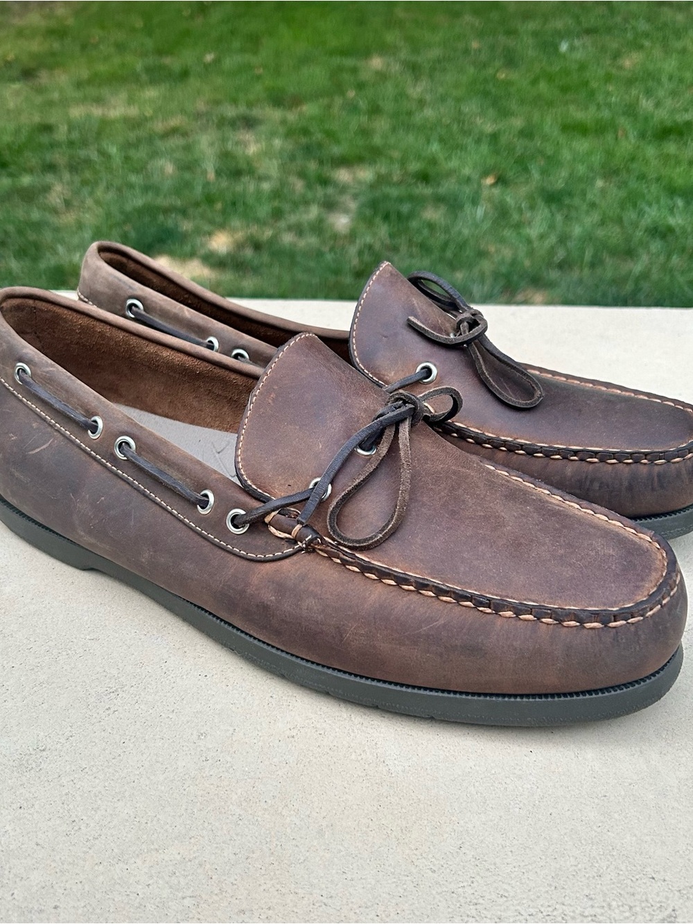 LL Bean Boat Shoes Loafers Men’s 14 EE Extra Wide Brown